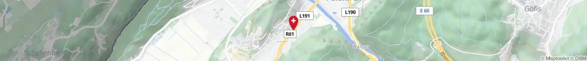 Map representation of the location for Fidelis-Apotheke in 6800 Feldkirch